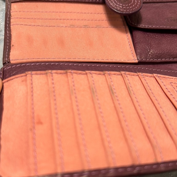 Fossil Bird Design Wallet in Pink and Cream - Picture 5 of 8